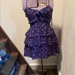 City Studio Purple Floral High Low Dress